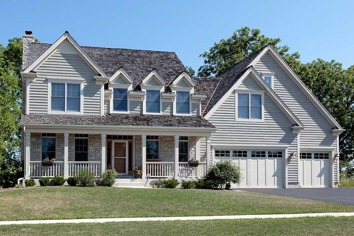 front view of a two story home